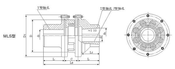 MLS型雙法蘭梅花形彈性聯(lián)軸器